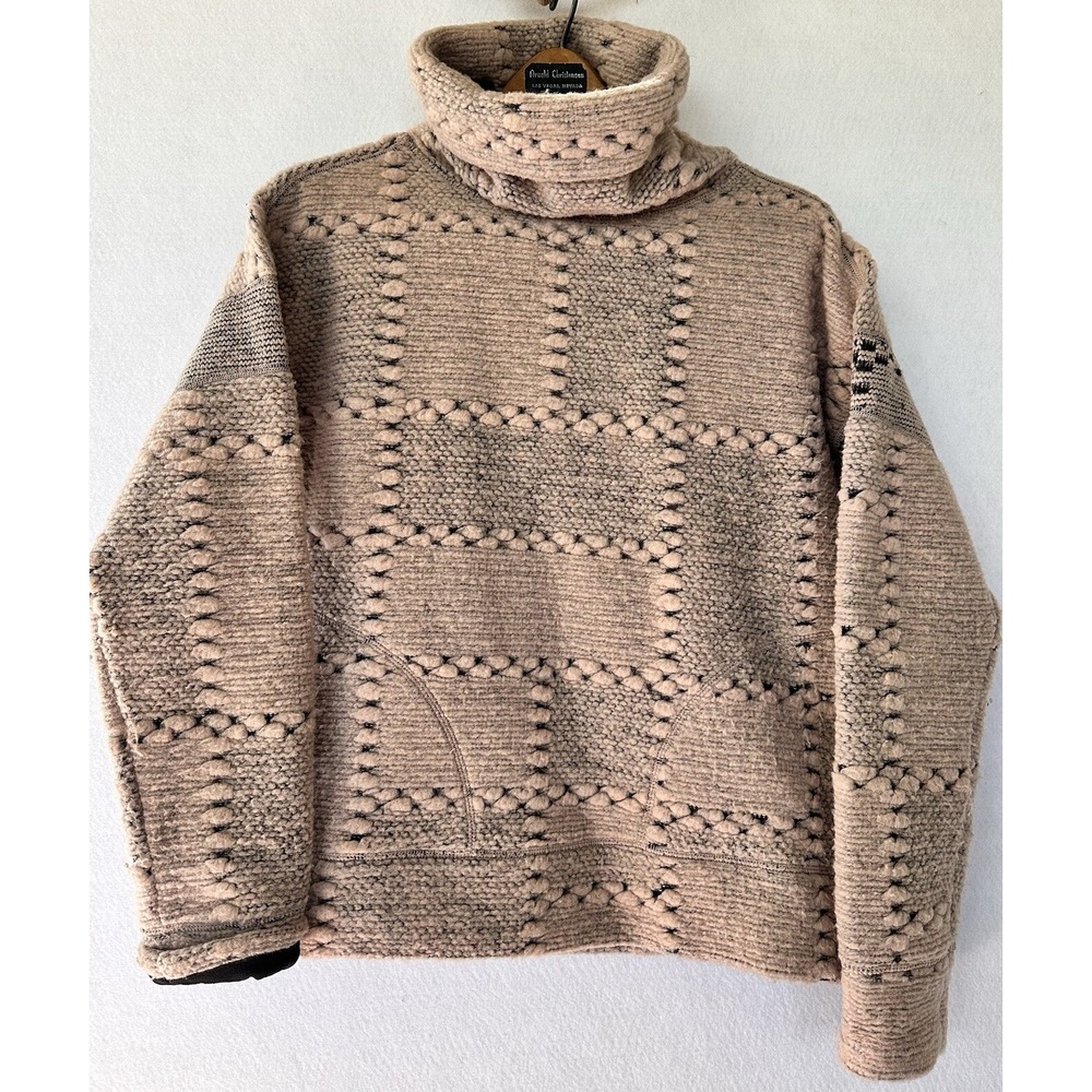 Prana Sweater Wool Blend Cowl Neck Pockets Womens M Mauve Pink Excellent